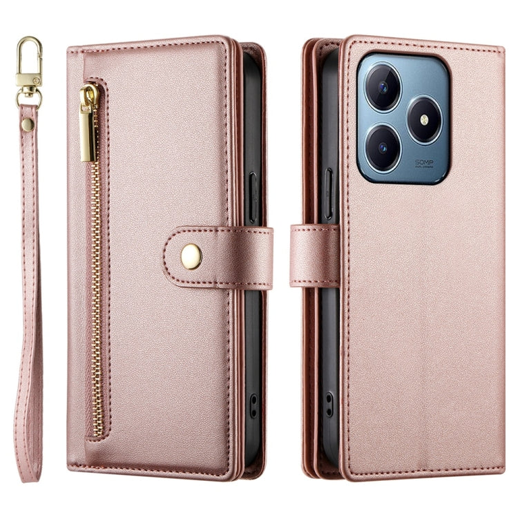 For Realme C63 Nine Card-slot Zipper Wallet Bag Leather Phone Case
