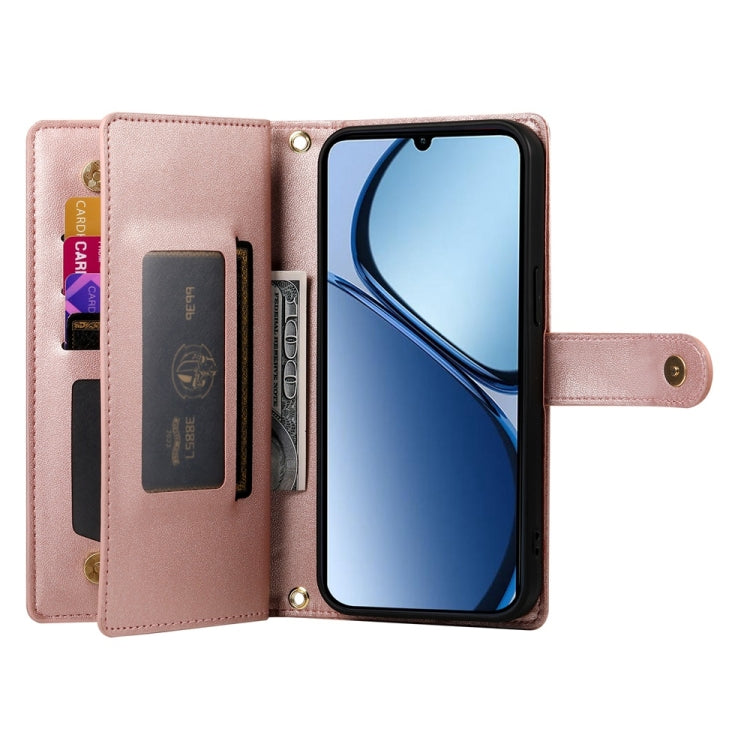 For Realme C63 Nine Card-slot Zipper Wallet Bag Leather Phone Case