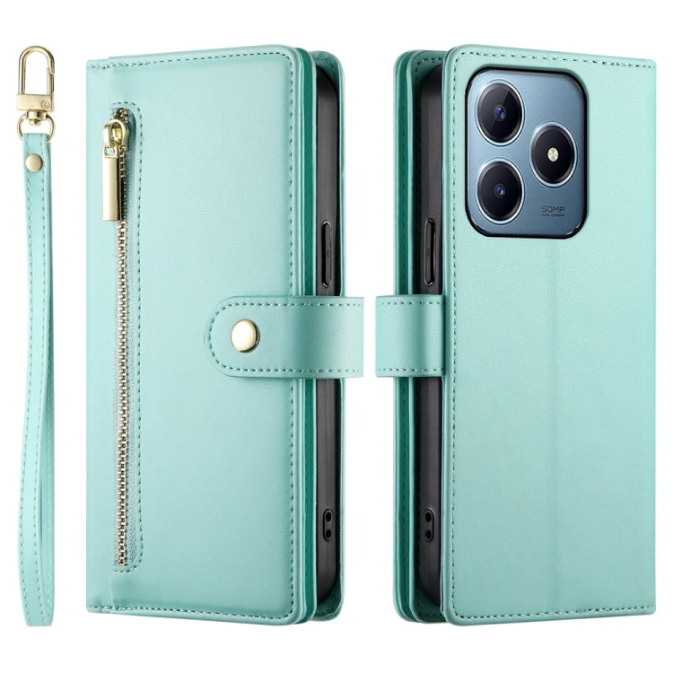 For Realme C63 Nine Card-slot Zipper Wallet Bag Leather Phone Case