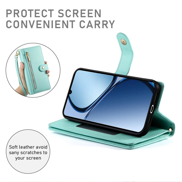 For Realme C63 Nine Card-slot Zipper Wallet Bag Leather Phone Case