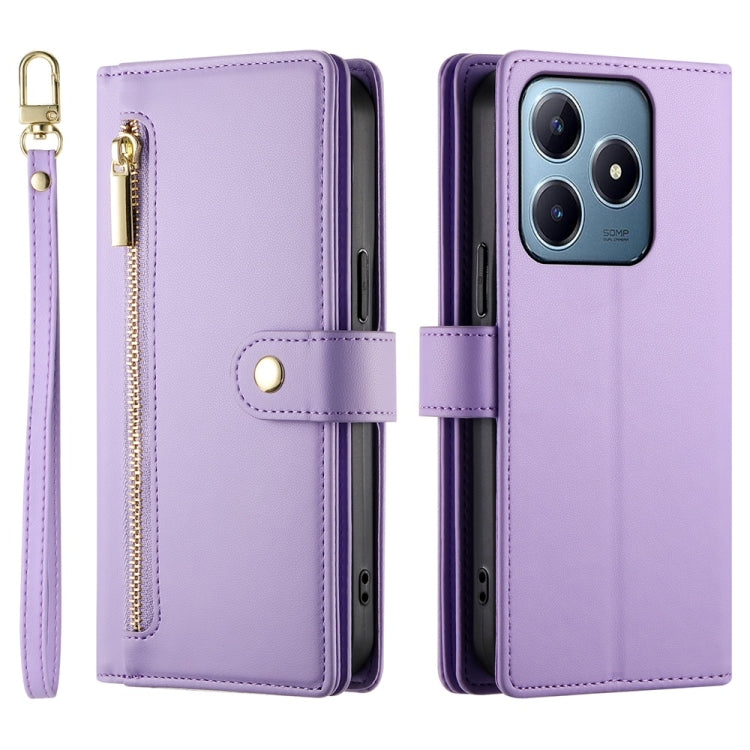 For Realme C63 Nine Card-slot Zipper Wallet Bag Leather Phone Case