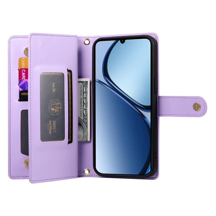 For Realme C63 Nine Card-slot Zipper Wallet Bag Leather Phone Case