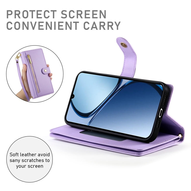 For Realme C63 Nine Card-slot Zipper Wallet Bag Leather Phone Case