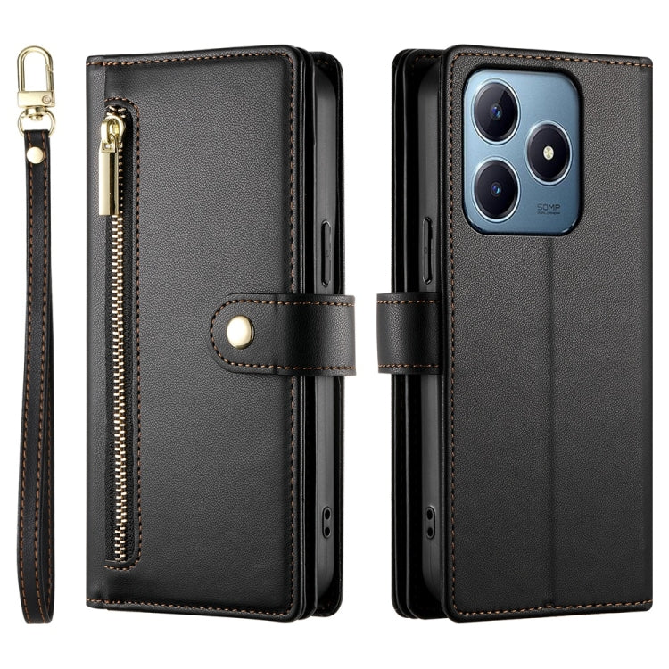 For Realme C63 Nine Card-slot Zipper Wallet Bag Leather Phone Case