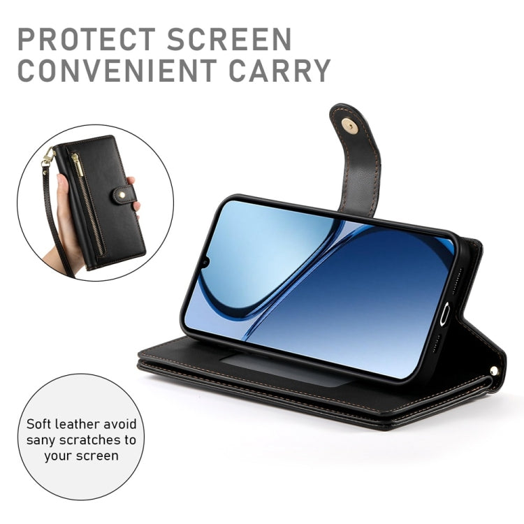 For Realme C63 Nine Card-slot Zipper Wallet Bag Leather Phone Case
