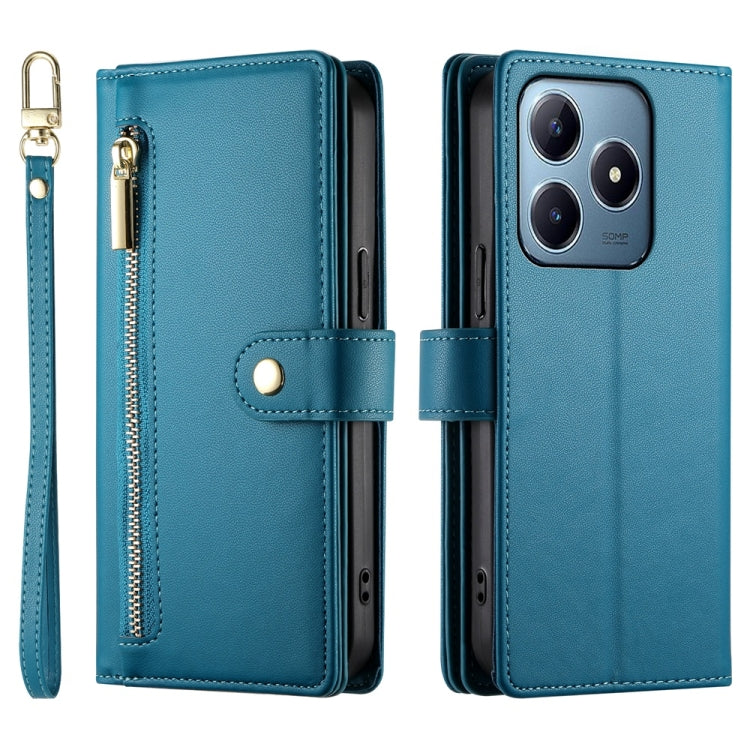 For Realme C63 Nine Card-slot Zipper Wallet Bag Leather Phone Case