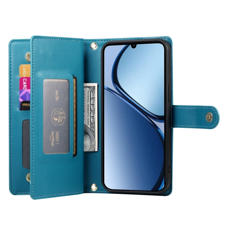 For Realme C63 Nine Card-slot Zipper Wallet Bag Leather Phone Case