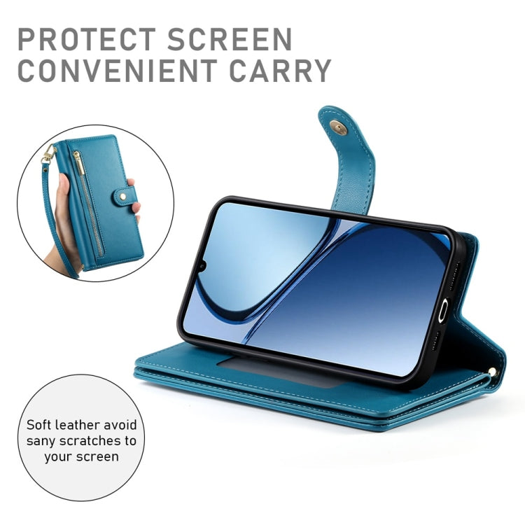 For Realme C63 Nine Card-slot Zipper Wallet Bag Leather Phone Case