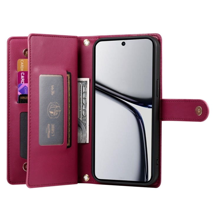 For Realme C65 Nine Card-slot Zipper Wallet Bag Leather Phone Case