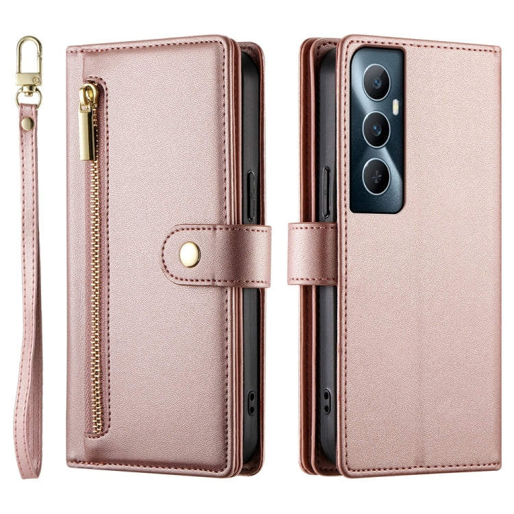 For Realme C65 Nine Card-slot Zipper Wallet Bag Leather Phone Case