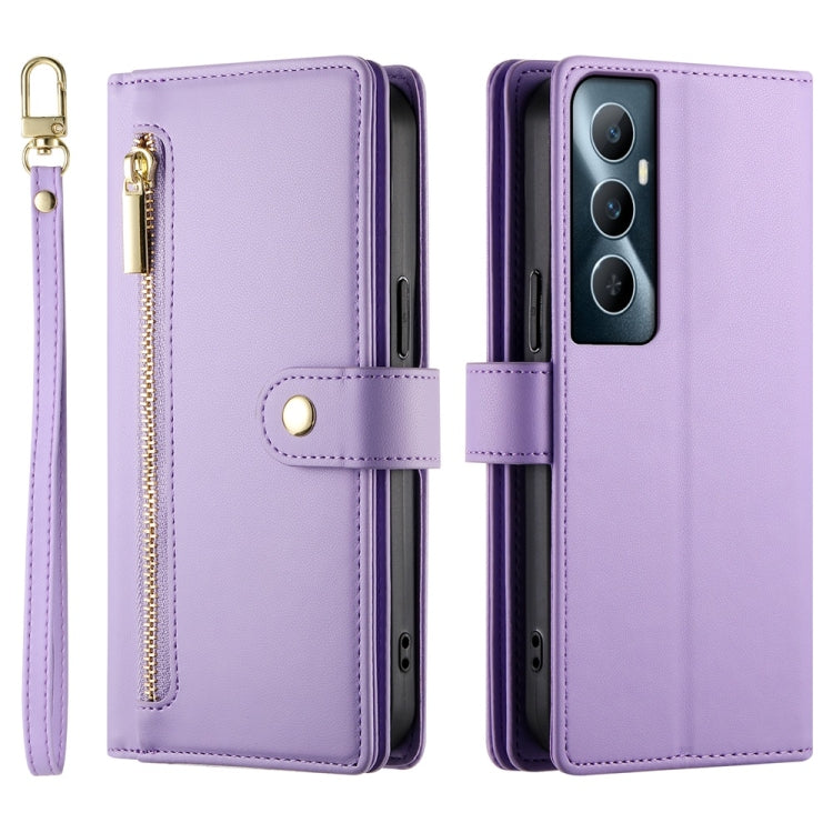 For Realme C65 Nine Card-slot Zipper Wallet Bag Leather Phone Case