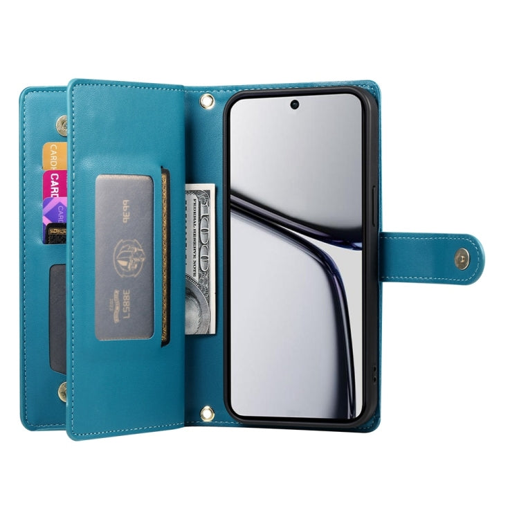 For Realme C65 Nine Card-slot Zipper Wallet Bag Leather Phone Case