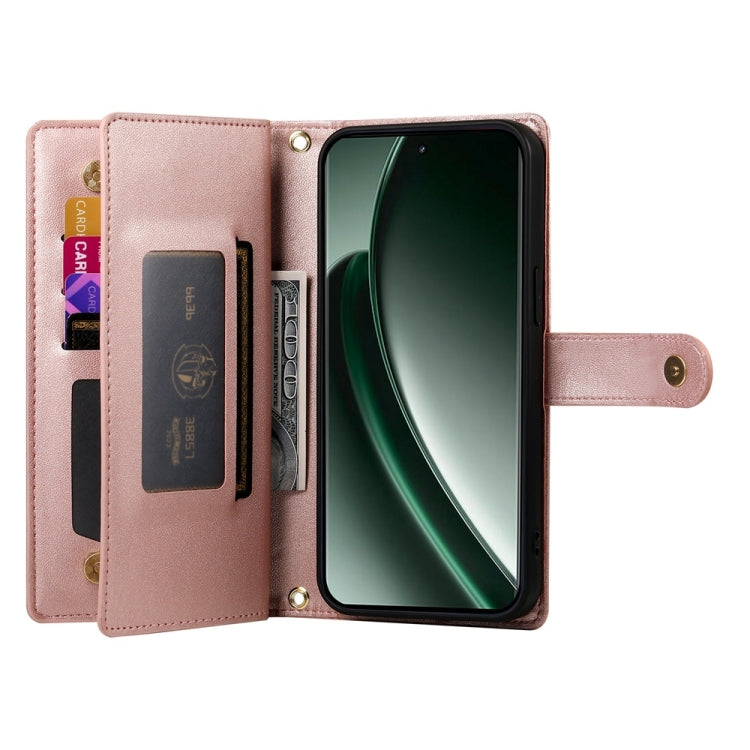 For Realme GT 6 Global Nine Card-slot Zipper Wallet Bag Leather Phone Case