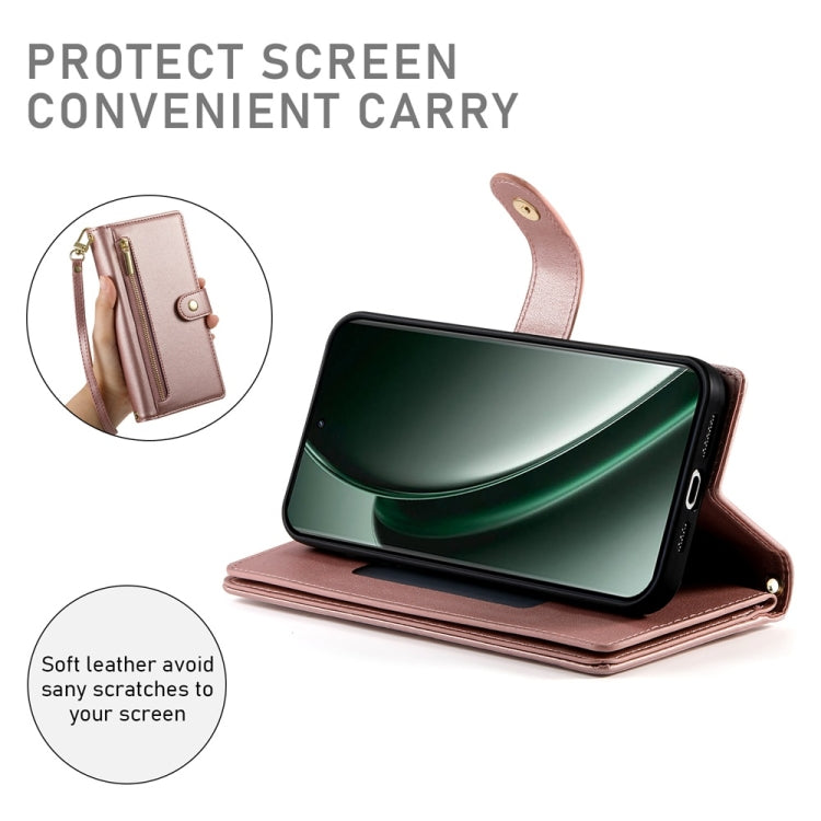 For Realme GT 6 Global Nine Card-slot Zipper Wallet Bag Leather Phone Case