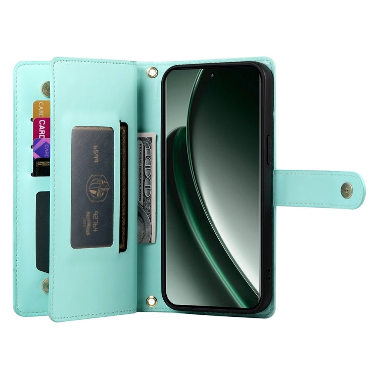 For Realme GT 6 Global Nine Card-slot Zipper Wallet Bag Leather Phone Case