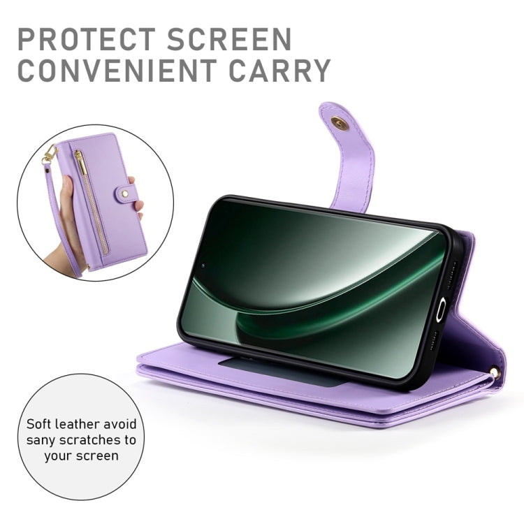 For Realme GT 6 Global Nine Card-slot Zipper Wallet Bag Leather Phone Case