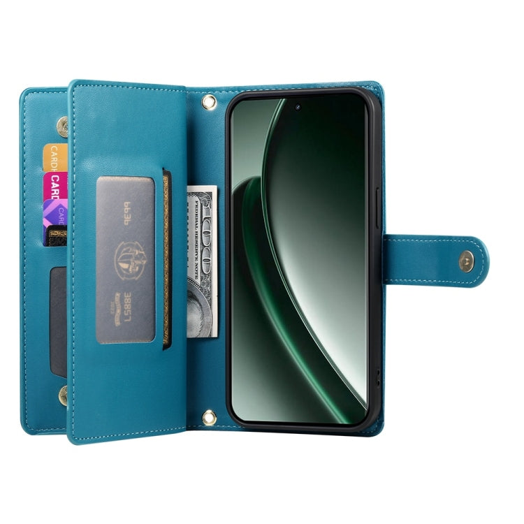 For Realme GT 6 Global Nine Card-slot Zipper Wallet Bag Leather Phone Case