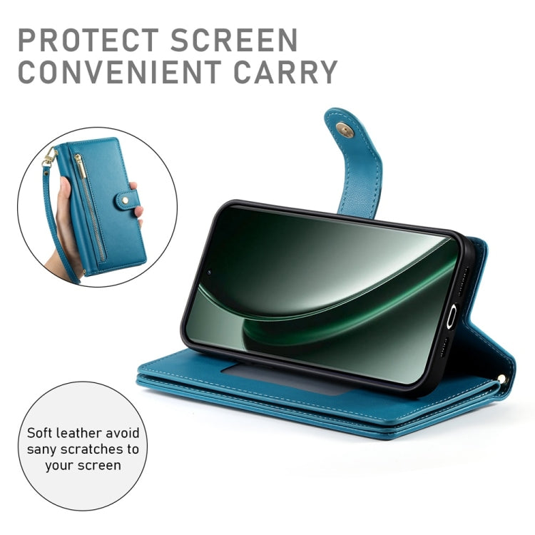 For Realme GT 6 Global Nine Card-slot Zipper Wallet Bag Leather Phone Case