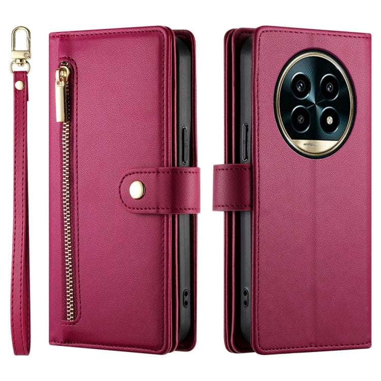 For Realme 13 Pro / 13 Pro+ Global Nine Card-slot Zipper Wallet Bag Leather Phone Case
