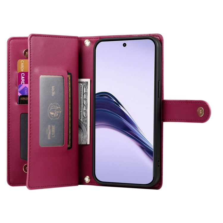 For Realme 13 Pro / 13 Pro+ Global Nine Card-slot Zipper Wallet Bag Leather Phone Case