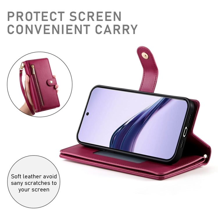 For Realme 13 Pro / 13 Pro+ Global Nine Card-slot Zipper Wallet Bag Leather Phone Case