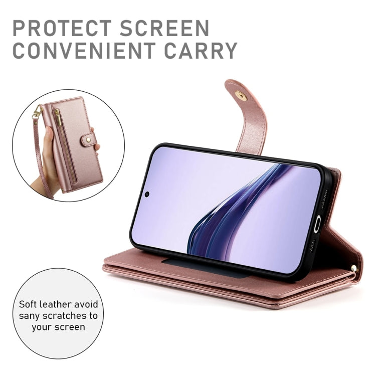 For Realme 13 Pro / 13 Pro+ Global Nine Card-slot Zipper Wallet Bag Leather Phone Case