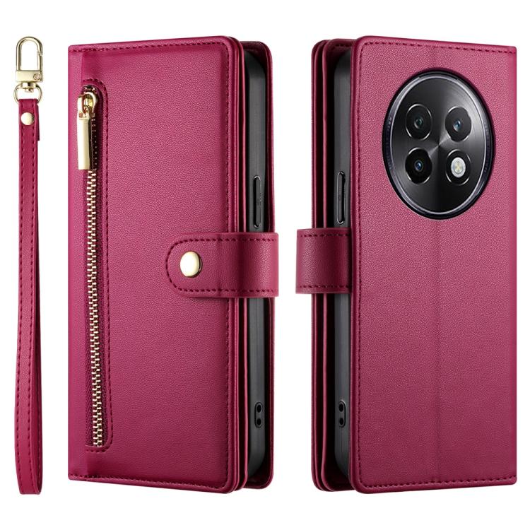 For Realme 13+ Nine Card-slot Zipper Wallet Bag Leather Phone Case