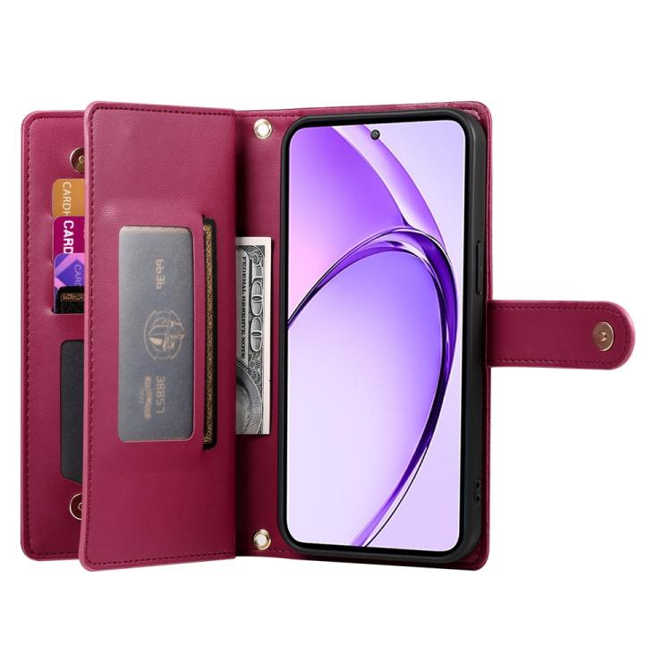 For Realme 13+ Nine Card-slot Zipper Wallet Bag Leather Phone Case