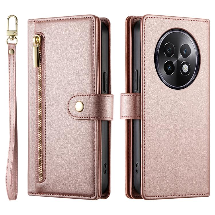 For Realme 13+ Nine Card-slot Zipper Wallet Bag Leather Phone Case