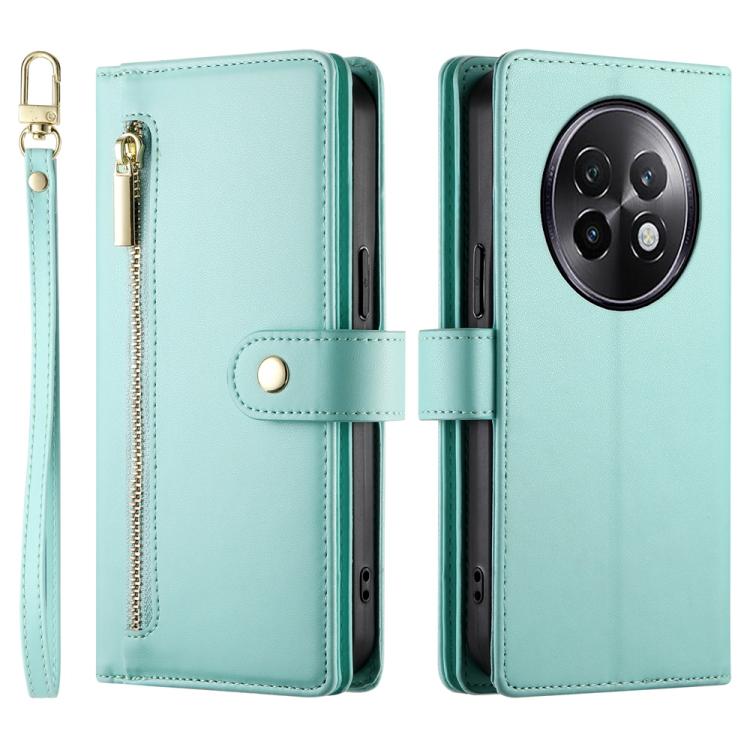 For Realme 13+ Nine Card-slot Zipper Wallet Bag Leather Phone Case