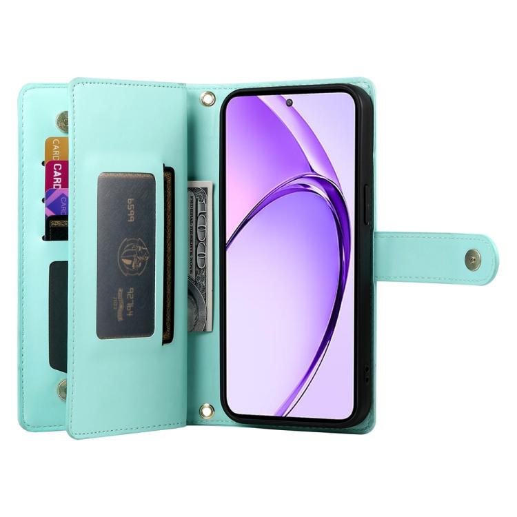 For Realme 13+ Nine Card-slot Zipper Wallet Bag Leather Phone Case