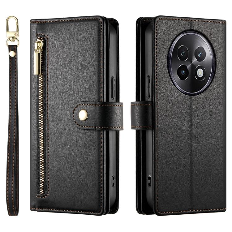 For Realme 13+ Nine Card-slot Zipper Wallet Bag Leather Phone Case