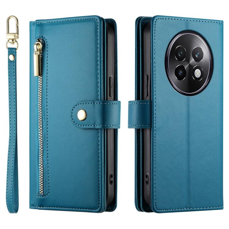 For Realme 13+ Nine Card-slot Zipper Wallet Bag Leather Phone Case