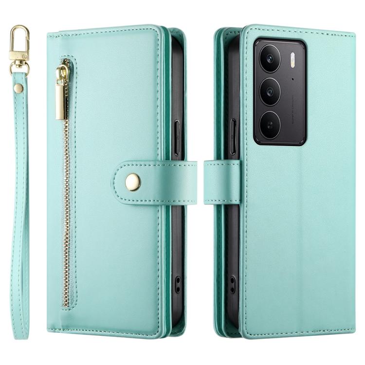 For Realme C75 / Realme 14x Nine Card-slot Zipper Wallet Bag Leather Phone Case