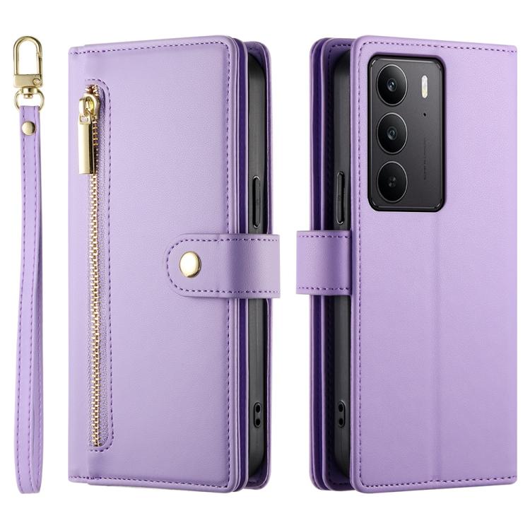 For Realme C75 / Realme 14x Nine Card-slot Zipper Wallet Bag Leather Phone Case