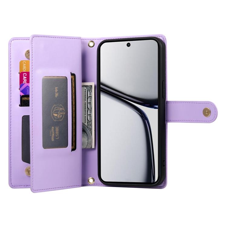 For Realme C75 / Realme 14x Nine Card-slot Zipper Wallet Bag Leather Phone Case