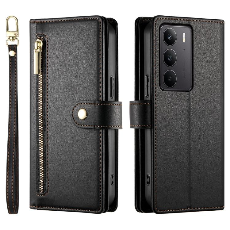 For Realme C75 / Realme 14x Nine Card-slot Zipper Wallet Bag Leather Phone Case