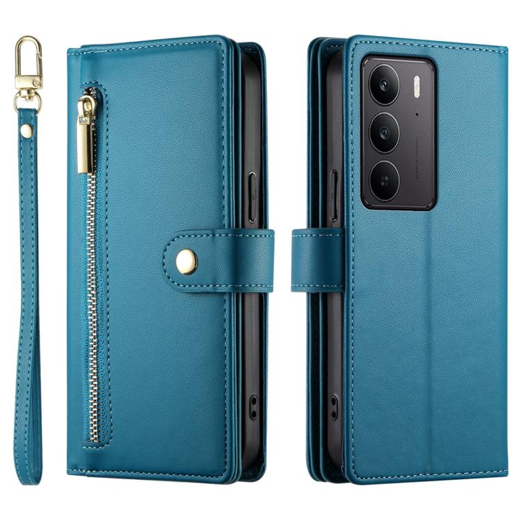 For Realme C75 / Realme 14x Nine Card-slot Zipper Wallet Bag Leather Phone Case