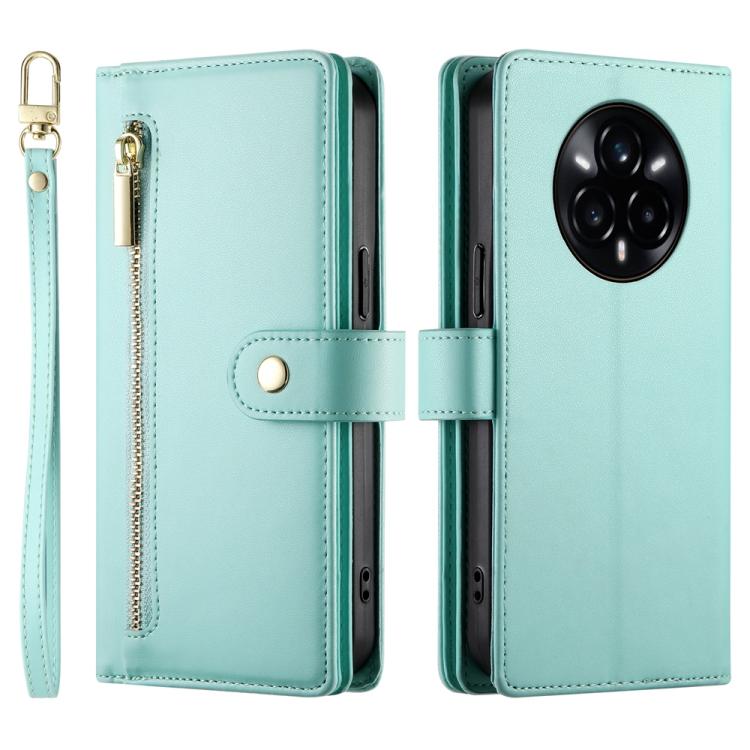 For Realme 14 Pro Nine Card-slot Zipper Wallet Bag Leather Phone Case