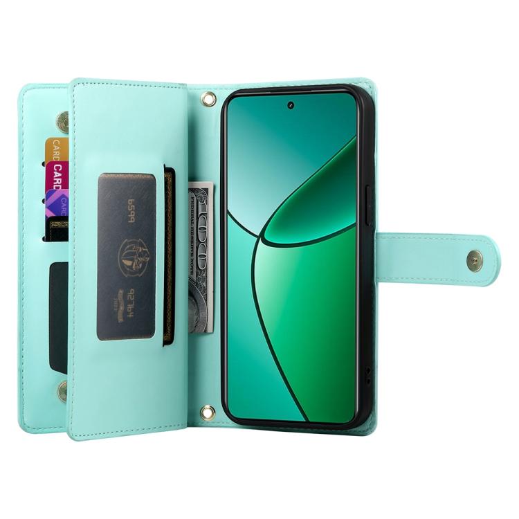 For Realme 14 Pro Nine Card-slot Zipper Wallet Bag Leather Phone Case