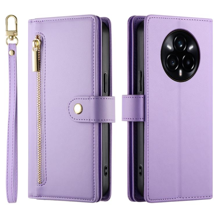 For Realme 14 Pro Nine Card-slot Zipper Wallet Bag Leather Phone Case