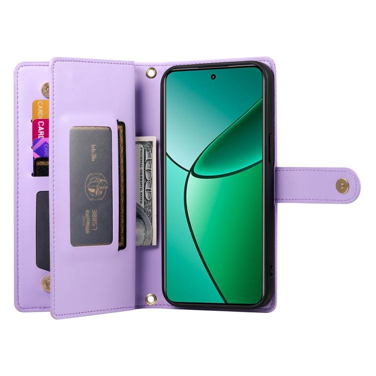 For Realme 14 Pro Nine Card-slot Zipper Wallet Bag Leather Phone Case
