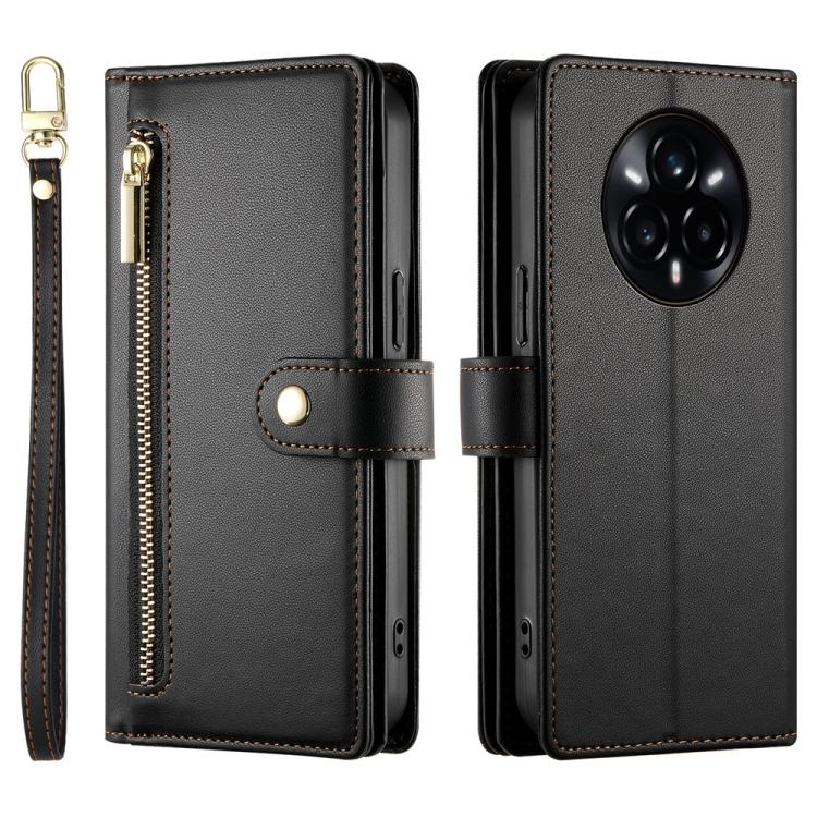 For Realme 14 Pro Nine Card-slot Zipper Wallet Bag Leather Phone Case