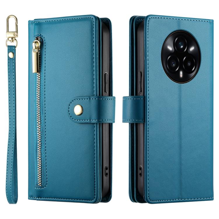 For Realme 14 Pro Nine Card-slot Zipper Wallet Bag Leather Phone Case