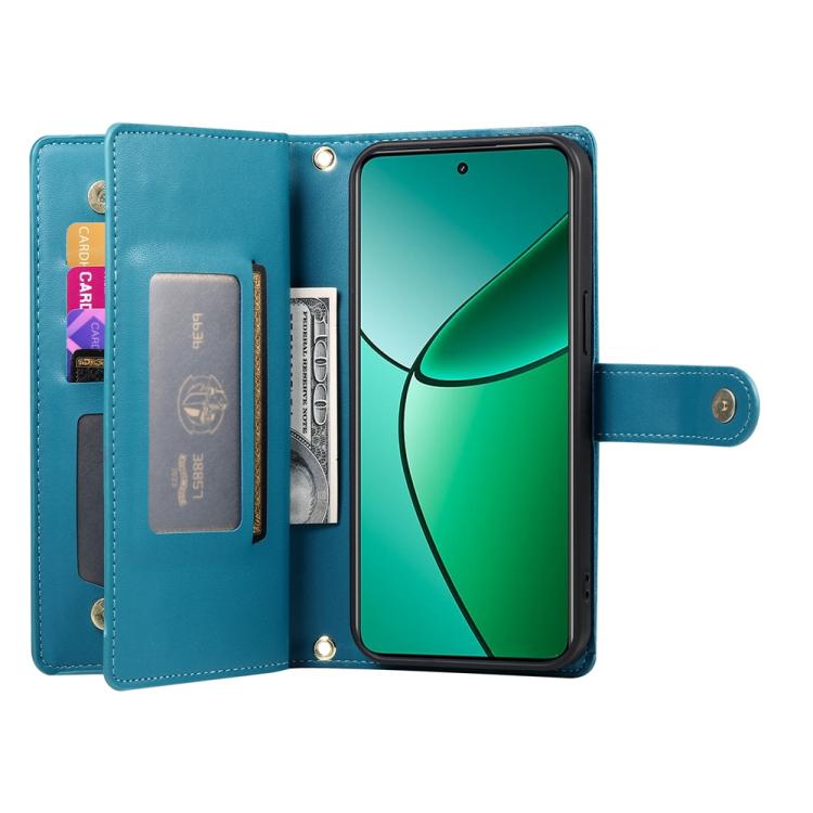 For Realme 14 Pro Nine Card-slot Zipper Wallet Bag Leather Phone Case