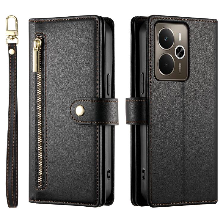 For Realme 14 / Realme P3 5G Nine Card-slot Zipper Wallet Bag Leather Phone Case
