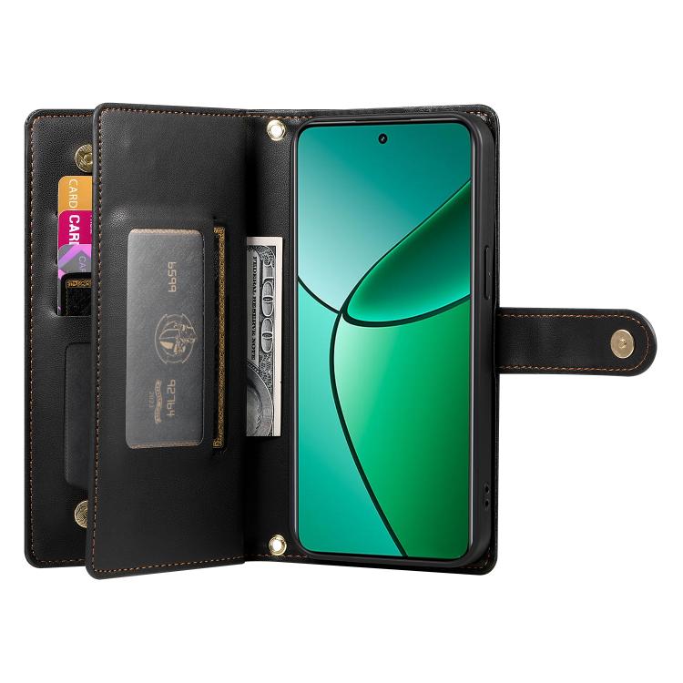 For Realme 14 / Realme P3 5G Nine Card-slot Zipper Wallet Bag Leather Phone Case