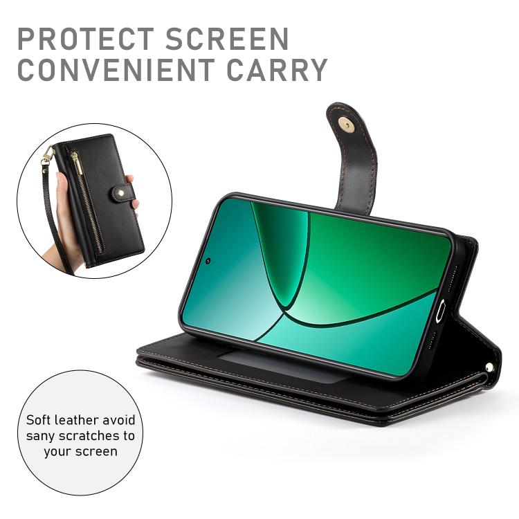 For Realme 14 / Realme P3 5G Nine Card-slot Zipper Wallet Bag Leather Phone Case