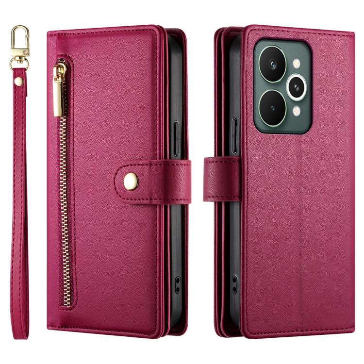 For Realme 15 5G / Realme 15 Pro 5G Nine Card-slot Zipper Wallet Bag Leather Phone Case
