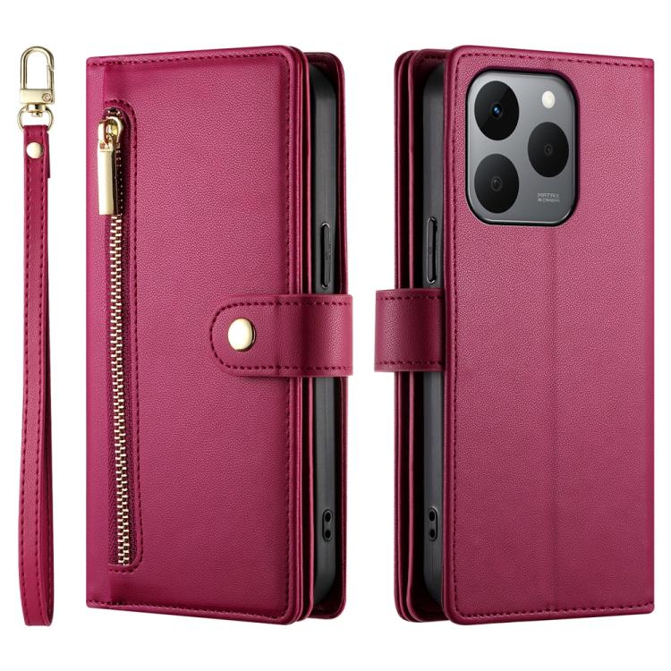 For Realme 15T 5G Nine Card-slot Zipper Wallet Bag Leather Phone Case